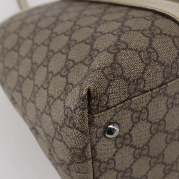 GUCCI GG Supreme Tote Bag PVC Beige Silver 114595 Auth 142526 - Picture 2 of 15